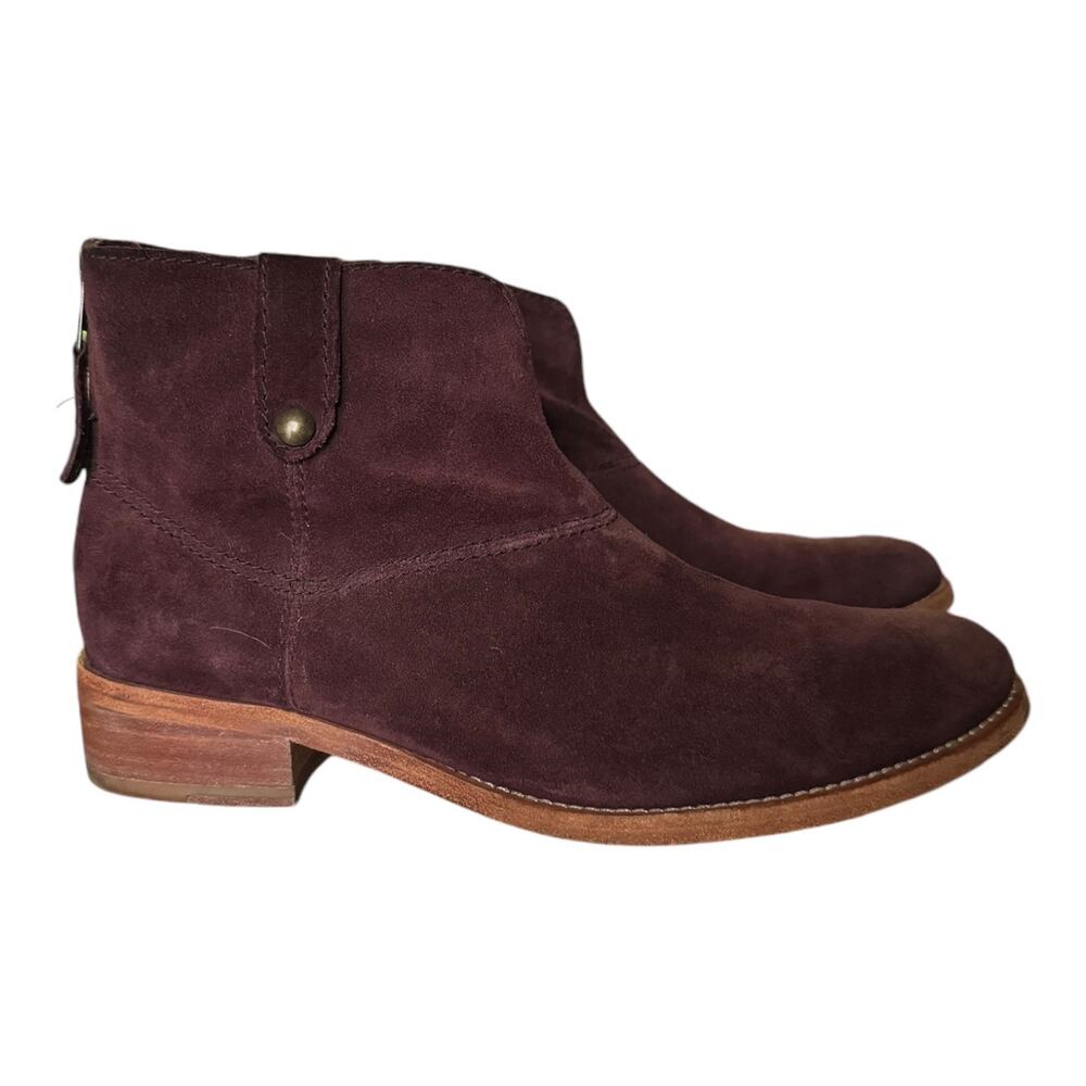 Johnston & Murphy Stephanie Maroon Suede Stitched Bootie heel zipper size 9 - Picture 15 of 15